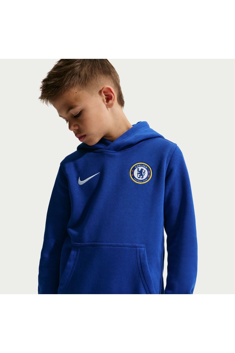 Youth Nike Blue Chelsea Club Hoodie, Main, color, Blue