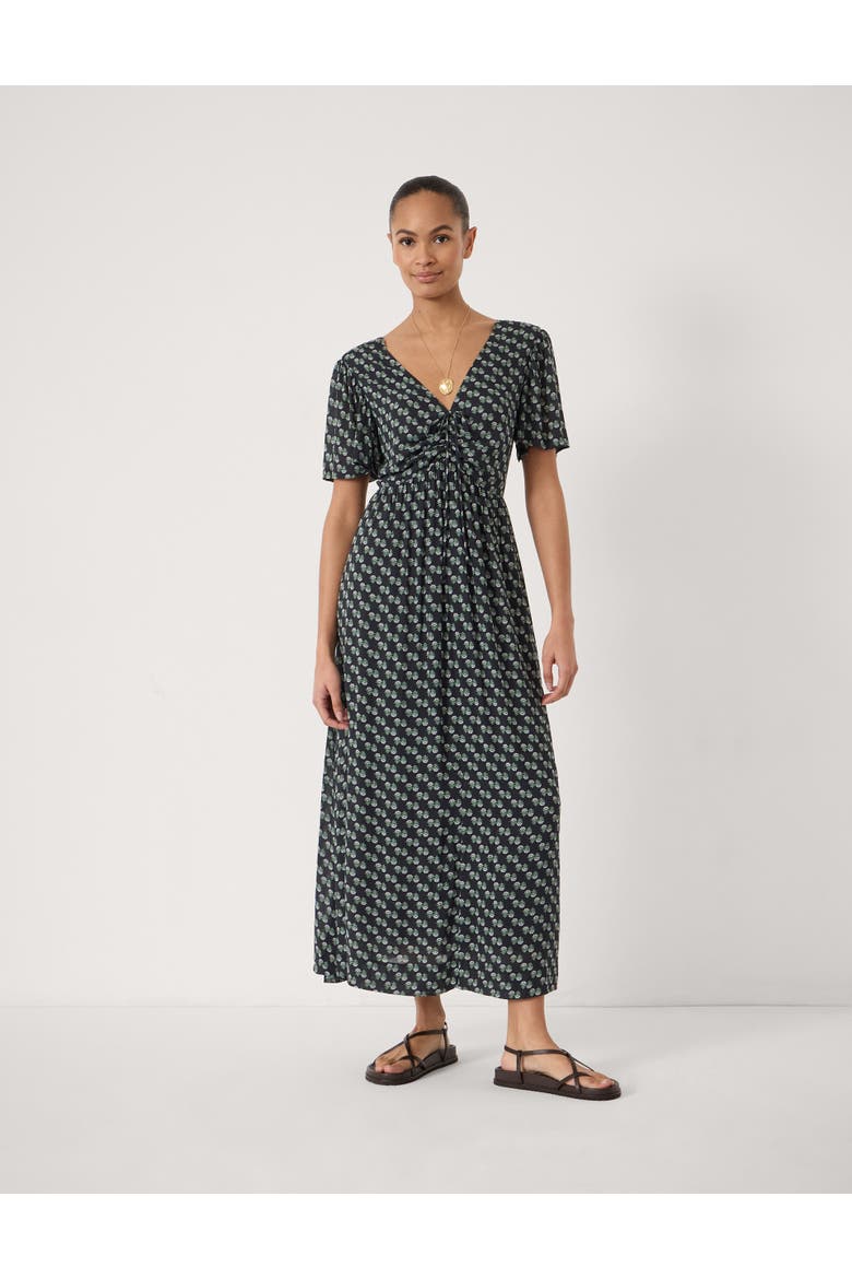 Nelle Gathered Crinkle Maxi Dress, Main, color, Floral Blue
