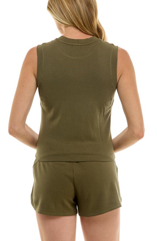 Urban Social Rib Tank Top In Green
