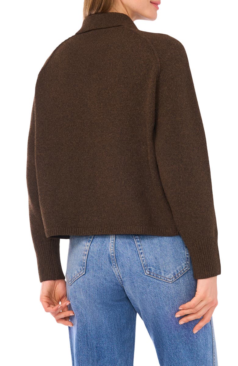 Parker Collared Zip Sweater, Alternate, color, Tree Bark