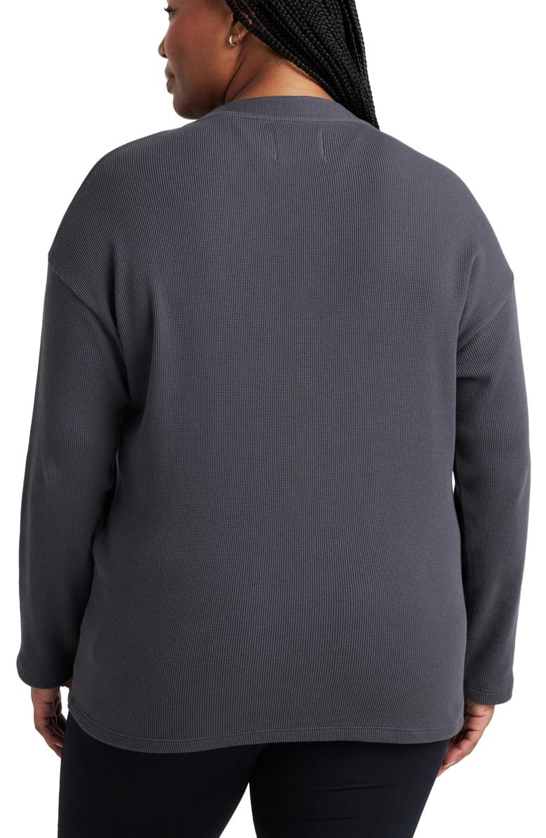 Losano Organic Cotton Relaxed Cardigan, Alternate, color, Charcoal