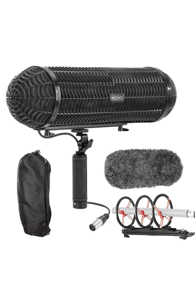 MOVO BWS1000 Blimp Wind & Vibration Protection System for Shotgun Microphones, Main, color, Black