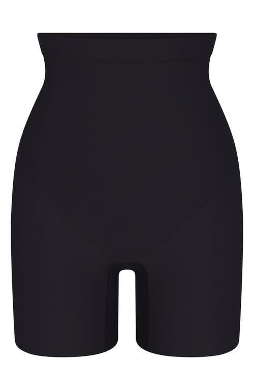 Skims Hip Enhancing Mid Thigh Padded Shorts In Black