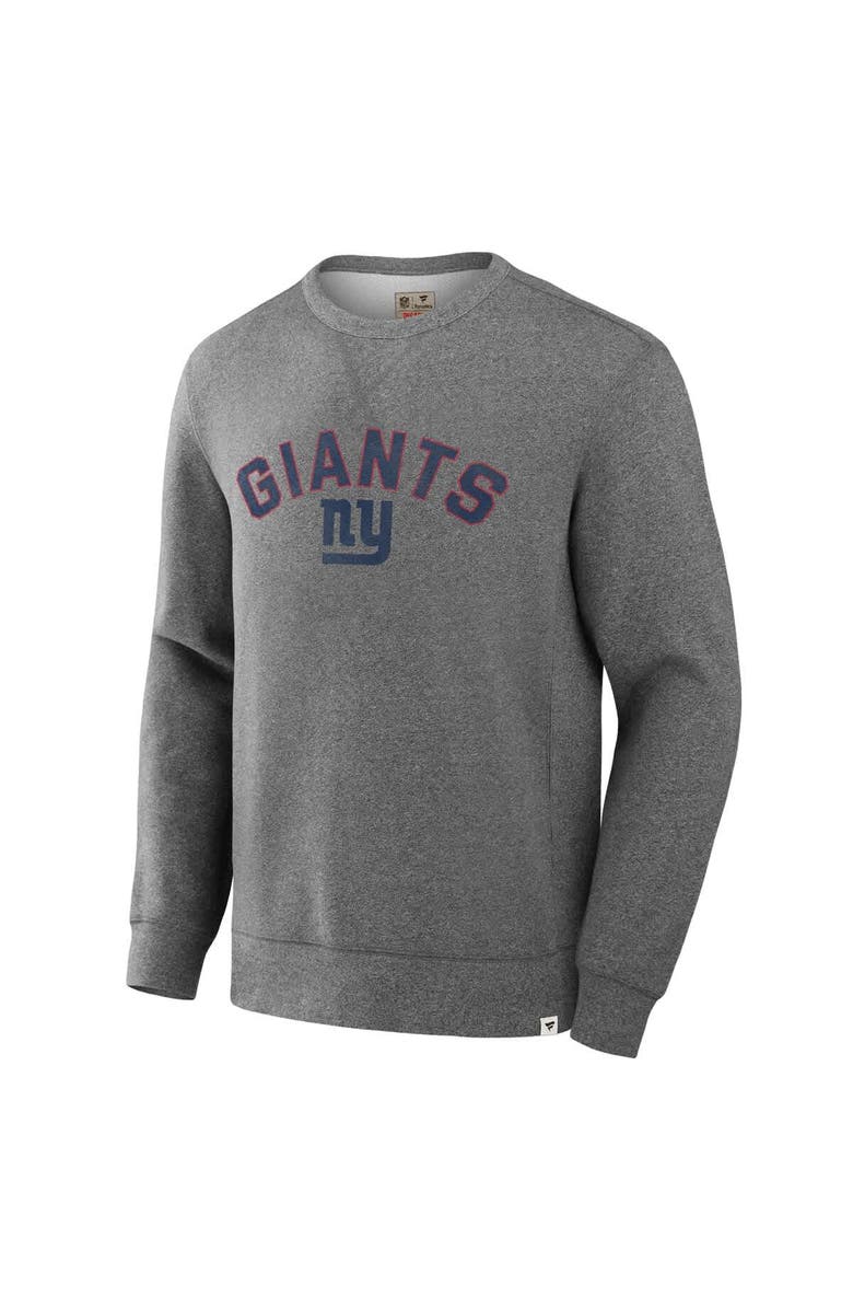 FANATICS Men's Fanatics Heather Gray New York Giants Loop Terry Pullover Sweatshirt, Alternate, color, Heather Gray