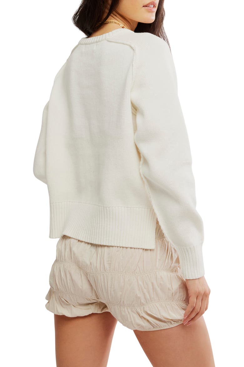 Spring Street Cotton Crewneck Sweater, Alternate, color, OPTIC WHITE