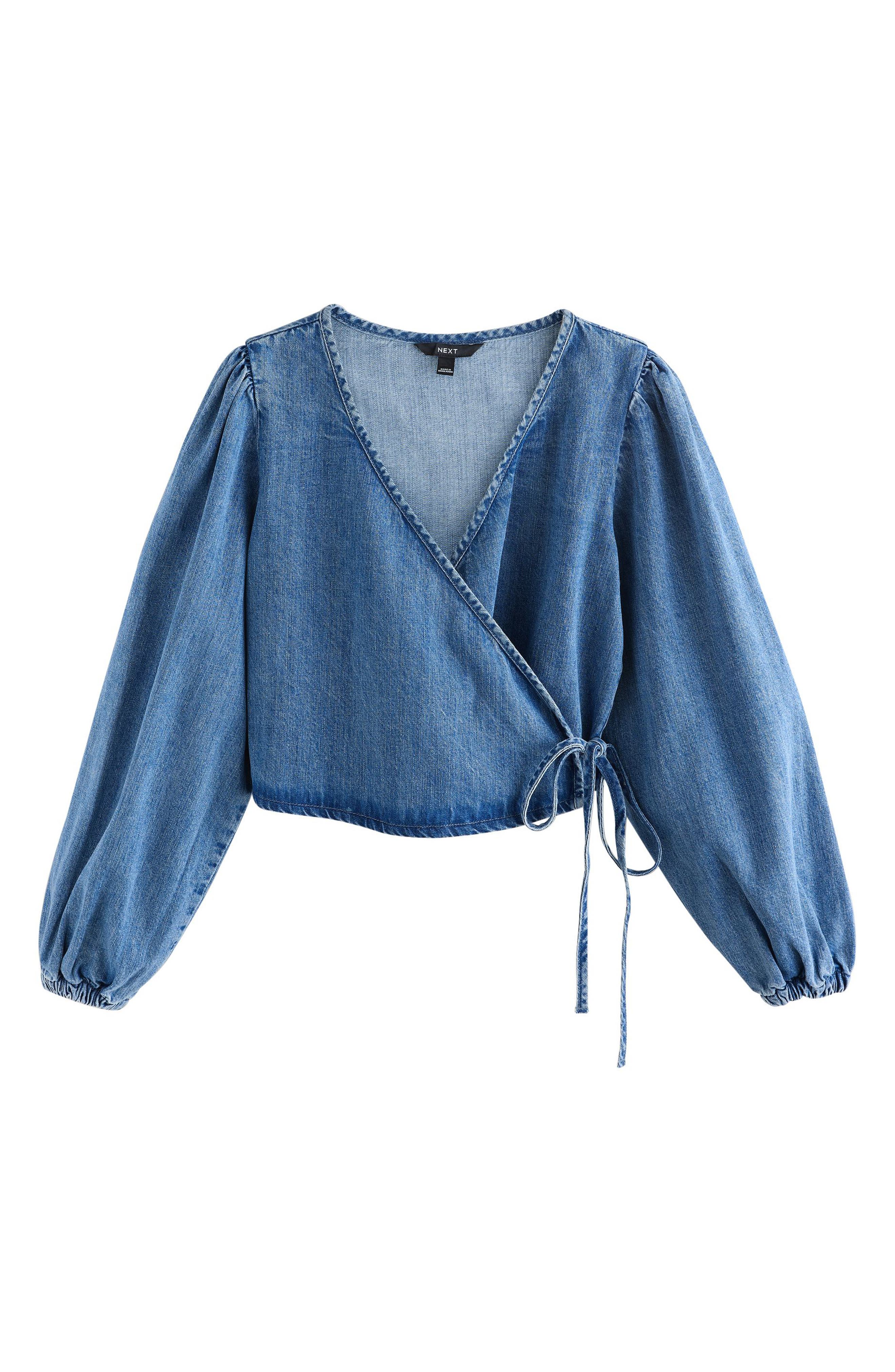 Denim Wrap Top