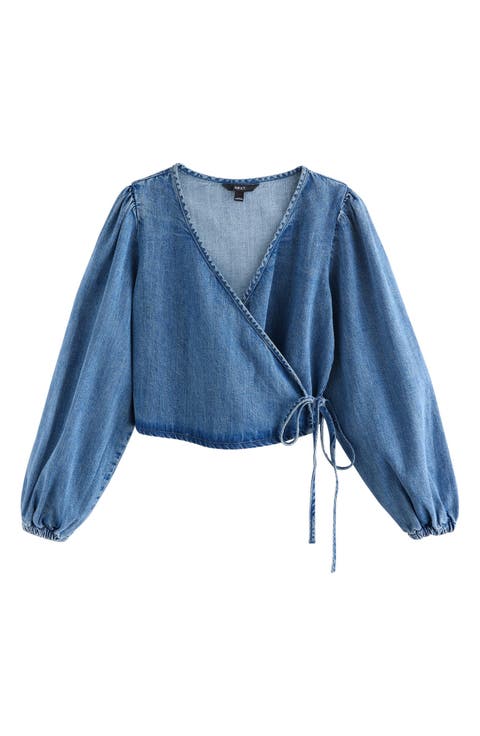 Denim Wrap Top