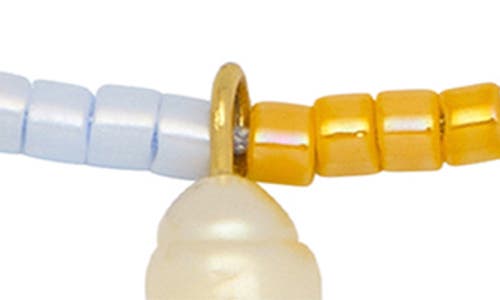 Estella Bartlett Faux Pearl & Flower Miyuki Bracelet In Gold