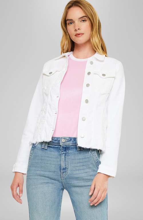 Kancan Jane Denim Jacket In White