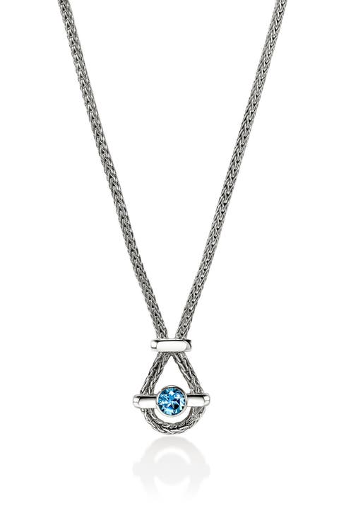 Icon Swiss Blue Topaz Pendant Necklace