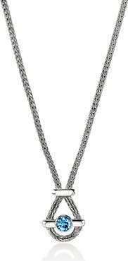 John Hardy Icon Swiss Blue Topaz Pendant Necklace