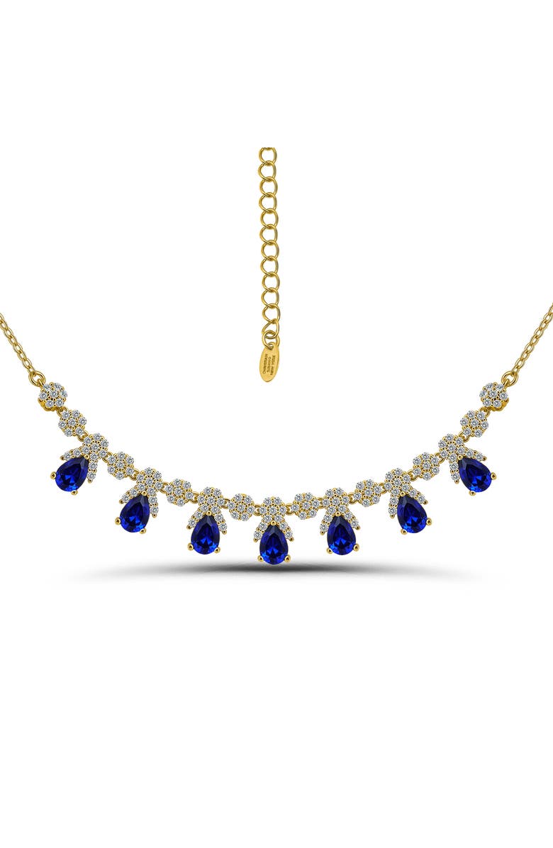 Christian Siriano Pear Cut Cubic Zirconia Collar Necklace, Main, color, 