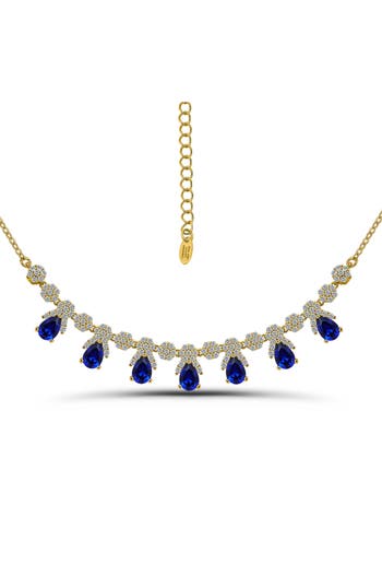 Christian Siriano Pear Cut Cubic Zirconia Collar Necklace In Multi
