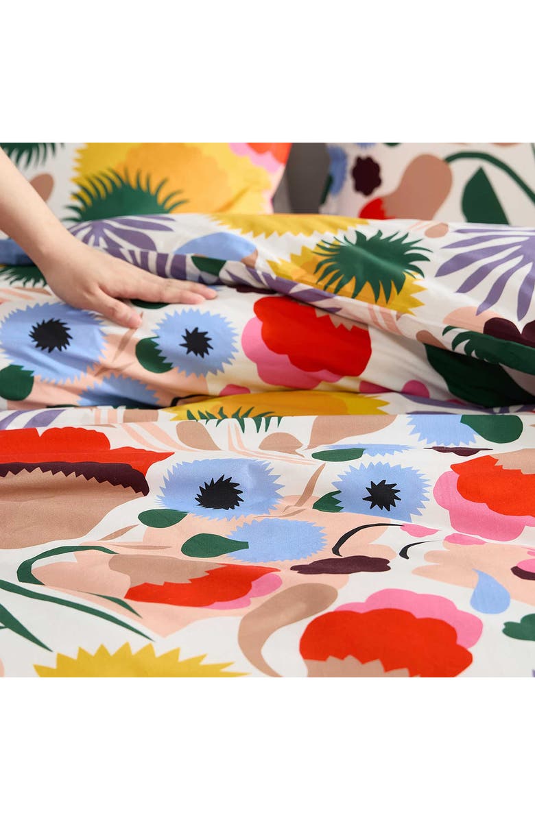 Marimekko Ojakellukka Duvet Cover & Sham Set, Alternate, color, White Multi