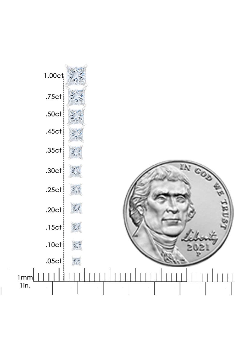 Haus of Brilliance 14K White Gold 3/8 Ct Lab Grown Princess Solitaire Stud Earrings, Alternate, color, White