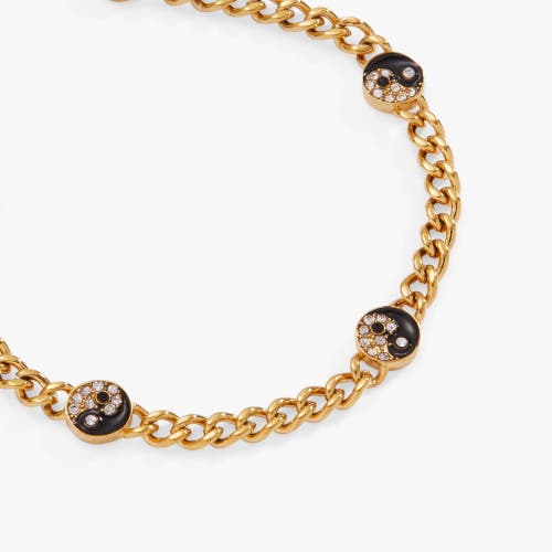 Alex And Ani Yin Yang Curb Chain Bracelet In Gold