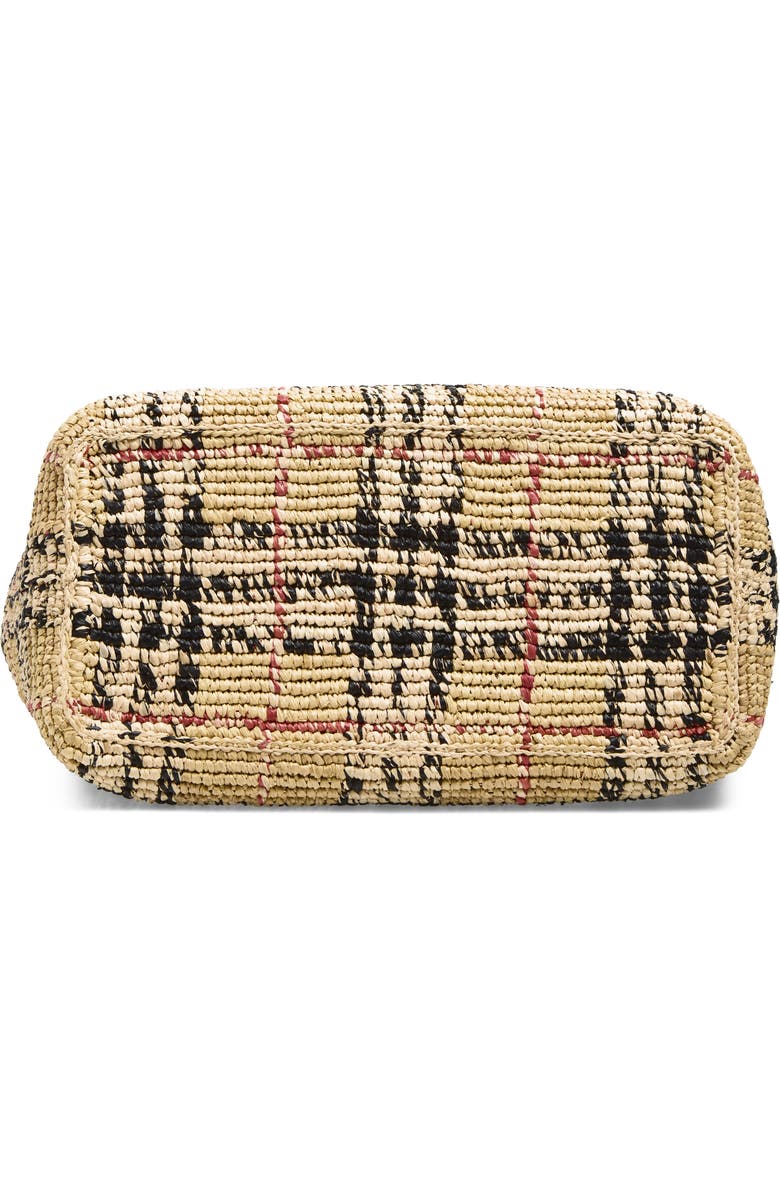 Burberry Small Margate Check Raffia Tote, Alternate, color, Sand Ip Check