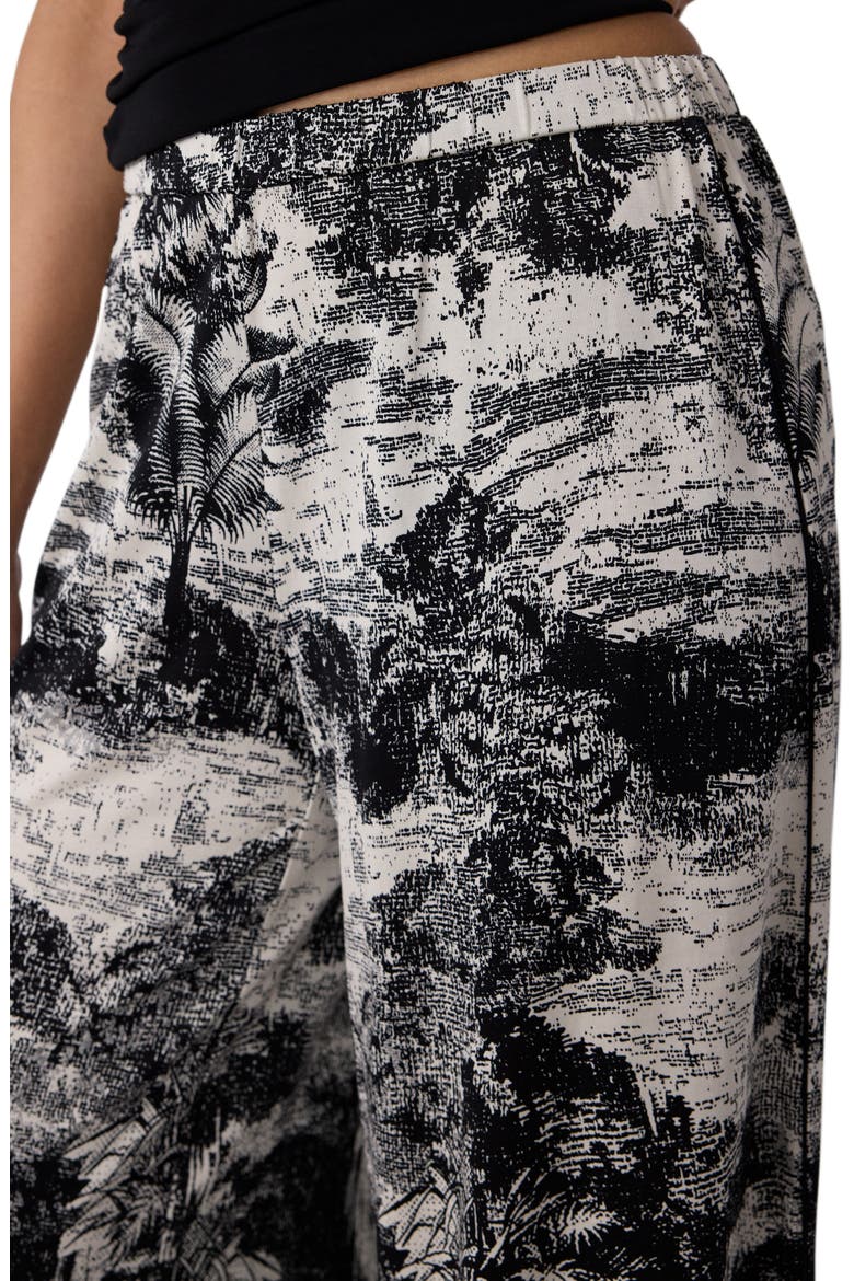 Malia Toile Print Wide Leg Jersey Pants, Alternate, color, PAYSAGE BLACK