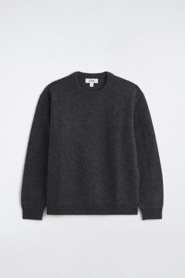 Boiled Merino Wool Crew-Neck Sweater, Alternate, color, CHARCOAL