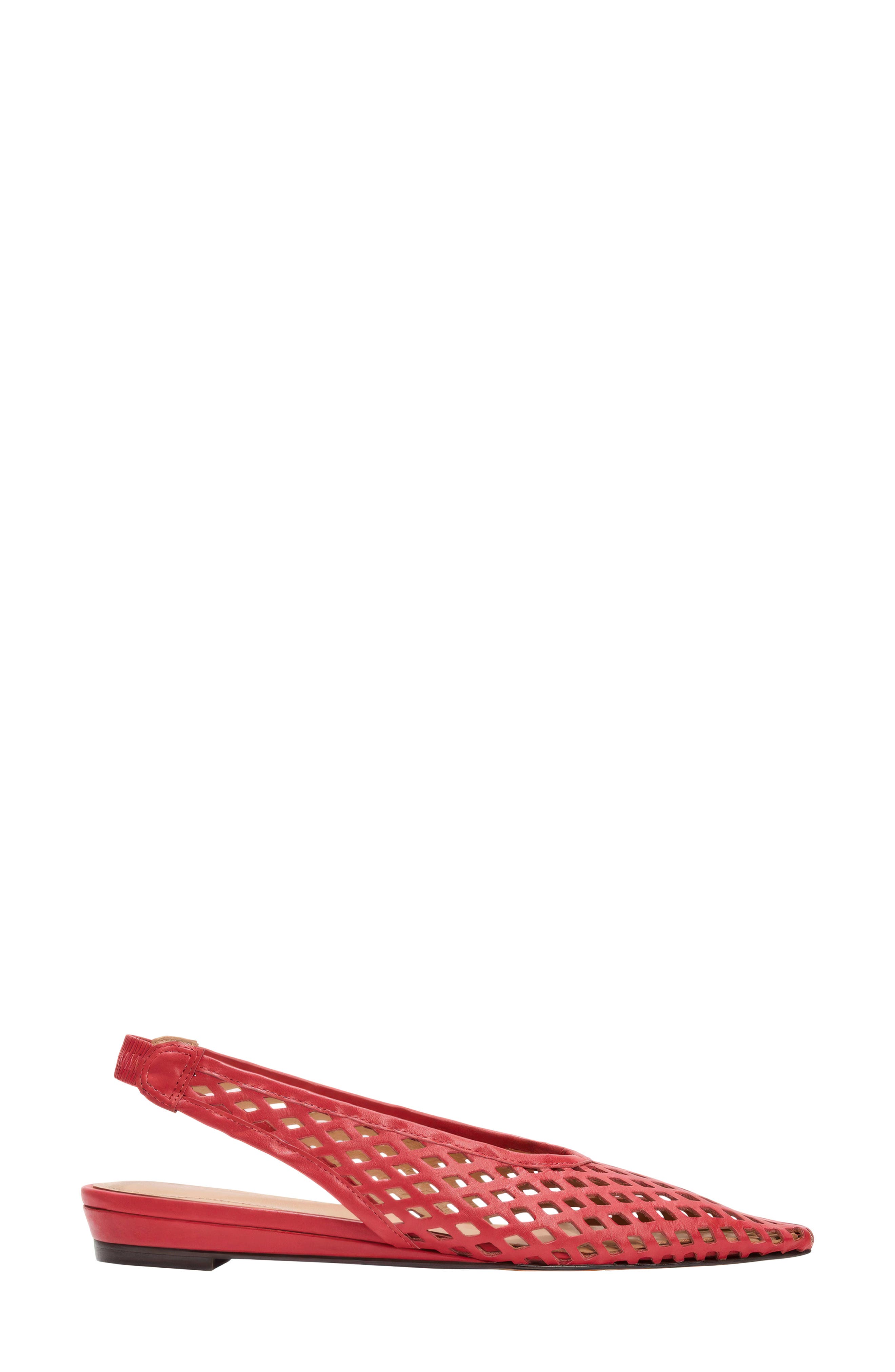 Brielle Pointed Toe Slingback Flat, Alternate, color, SCARLET