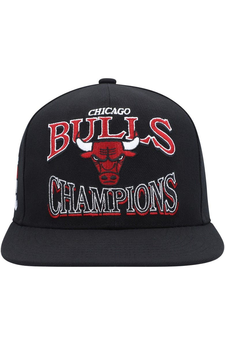 Mitchell & Ness Men's Mitchell & Ness  Black Chicago Bulls Hardwood Classics SOUL Champions Era Diamond Snapback Hat, Alternate, color, 