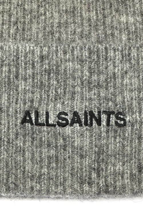 Allsaints Underground Rib Beanie In Gray