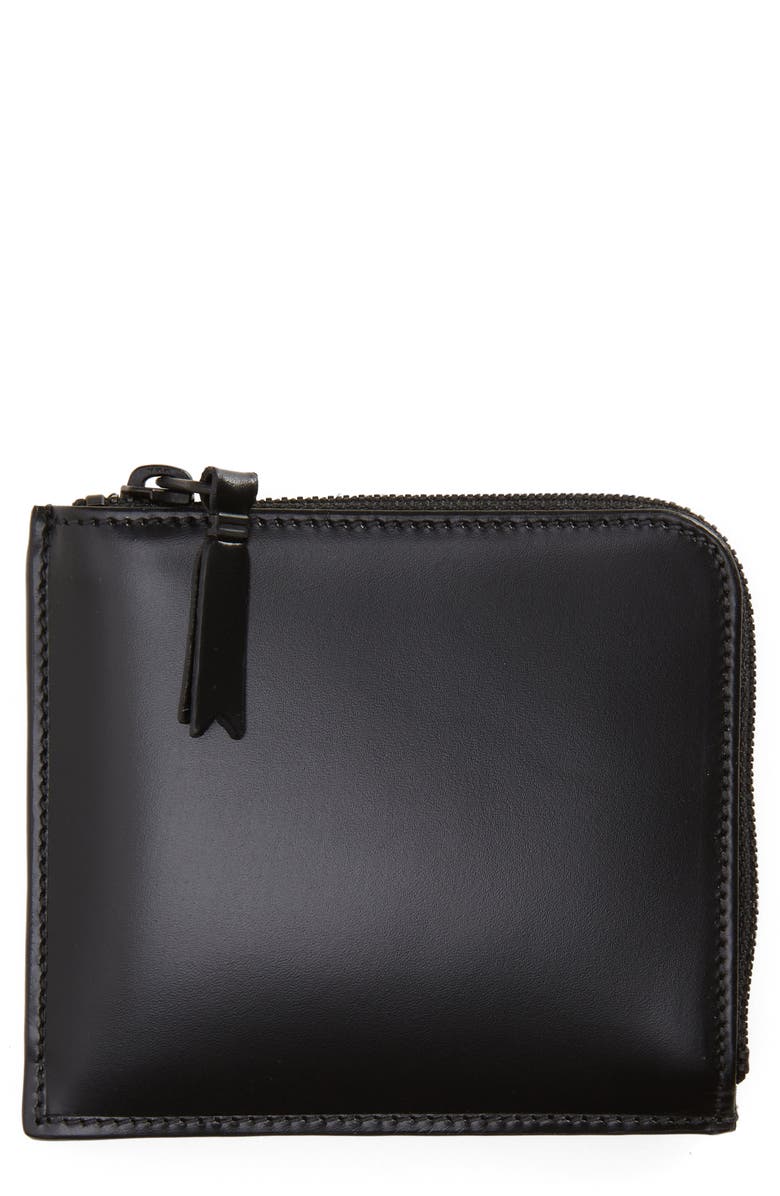 Comme des Garçons Wallets Leather Half Zip Wallet, Main, color, 