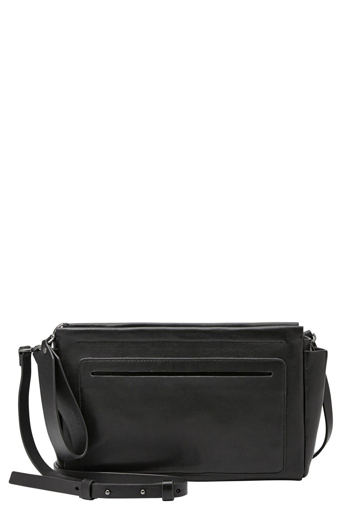 'Dorte' Convertible Crossbody Bag, Main, color, BLACK