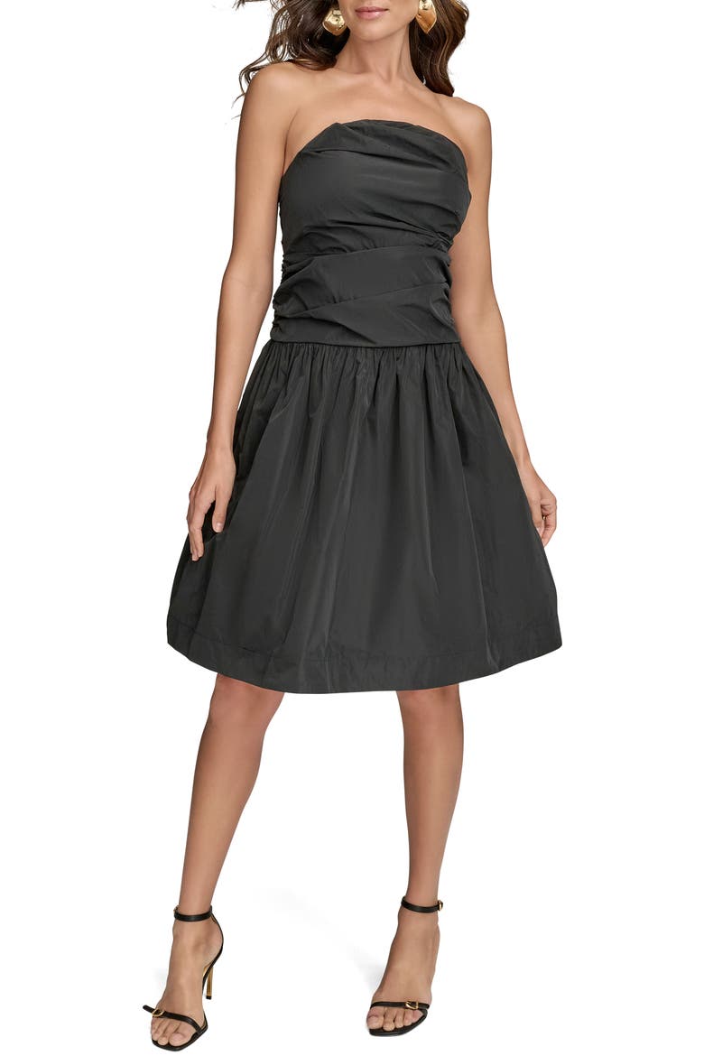 Strapless Minidress, Main, color, BLACK