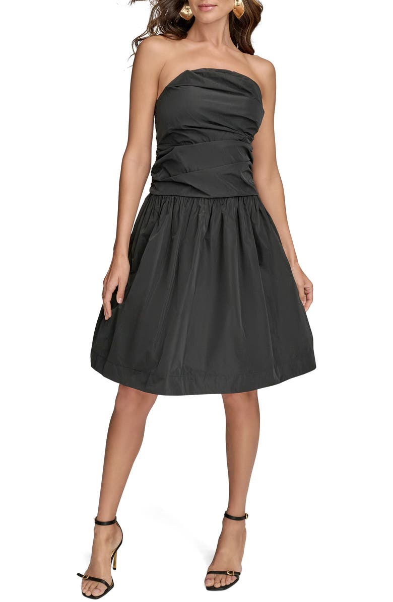 Donna Karan New York Strapless Minidress, Main, color, Black
