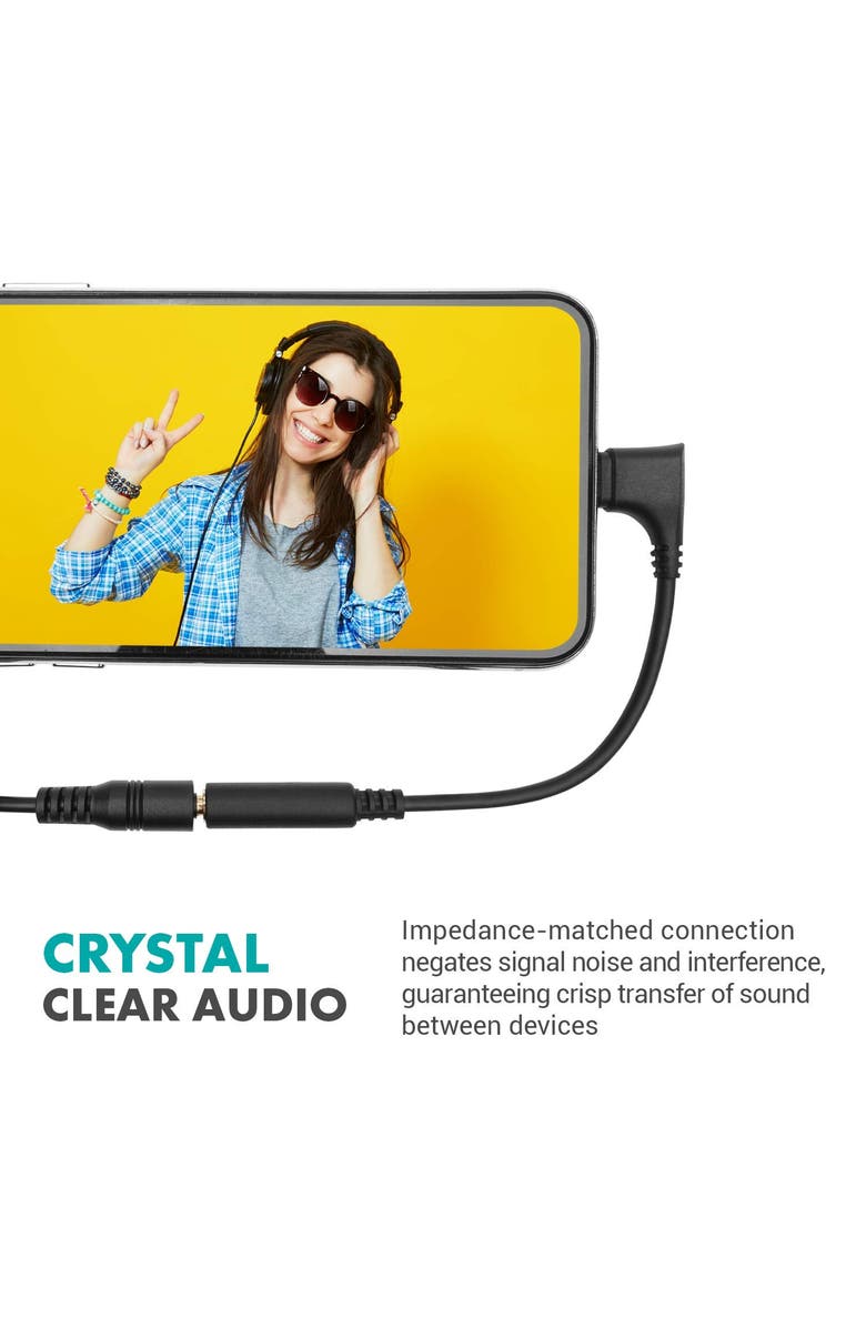 MOVO IMA-3 Female 3.5mm TRRS to Lightning Adapter, Alternate, color, Black