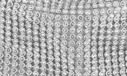 Jessica Mcclintock Tillie Rhinestone Mesh Shoulder Bag In Silver