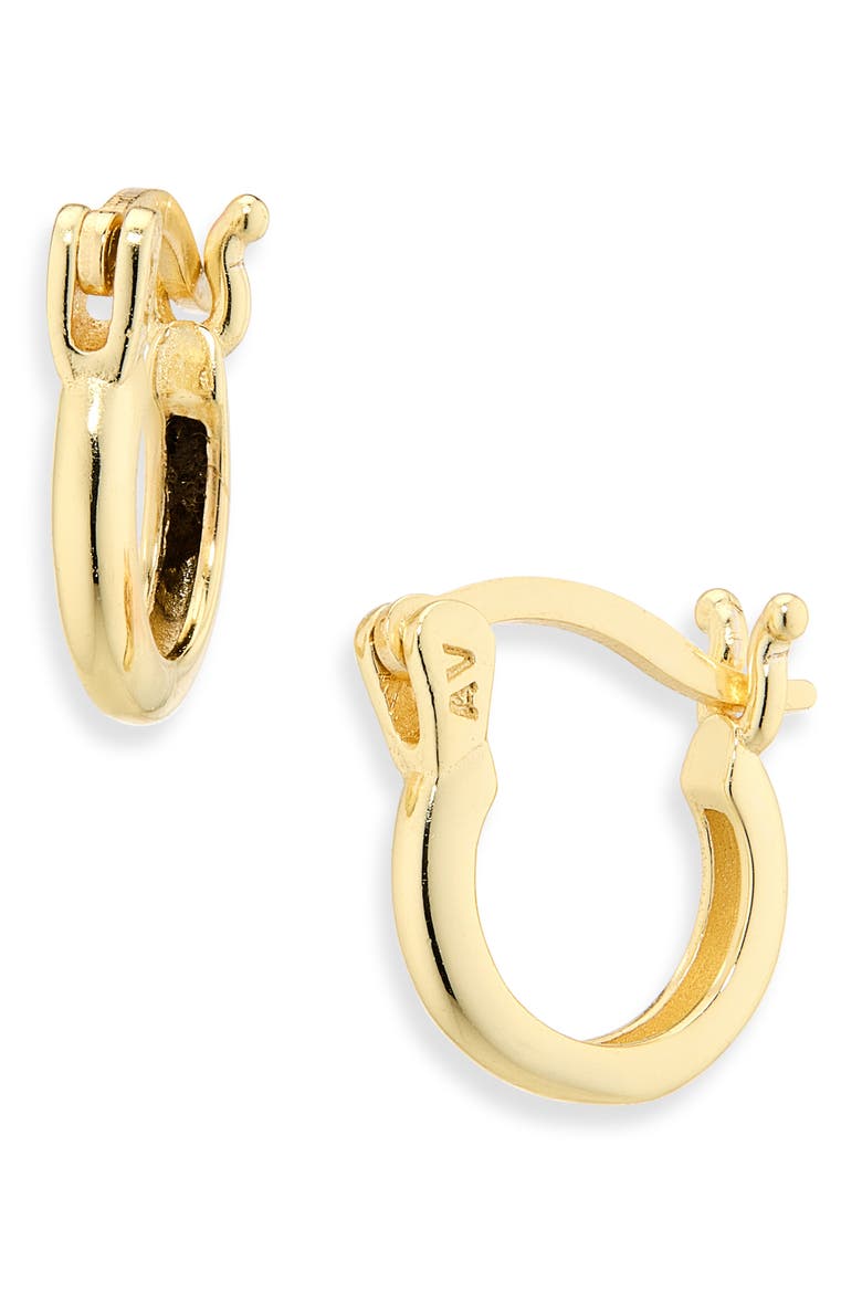 Mini Huggie Hoop Earrings, Main, color, GOLD