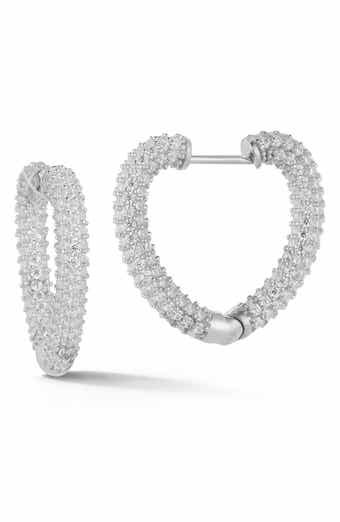 Glaze Jewelry Sterling Silver Pave CZ Hoop Earrings