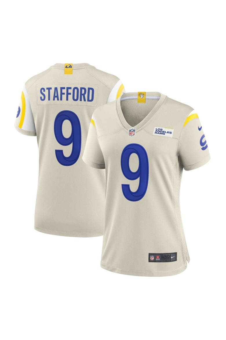 Women's Nike Matthew Stafford Bone Los Angeles Rams Game Jersey, Main, color, Cream