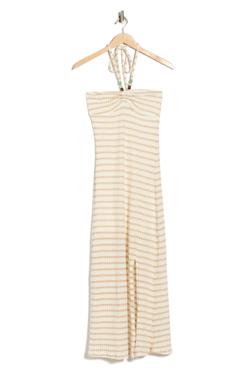 Madden Girl Knit Maxi Halter Dress, Alternate, color, Cream Taupe