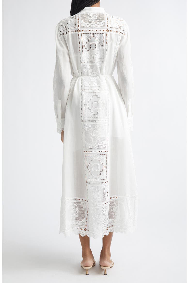 embroidery lace trim dress Zimmermann Ramie Lace Aster Midi Dress