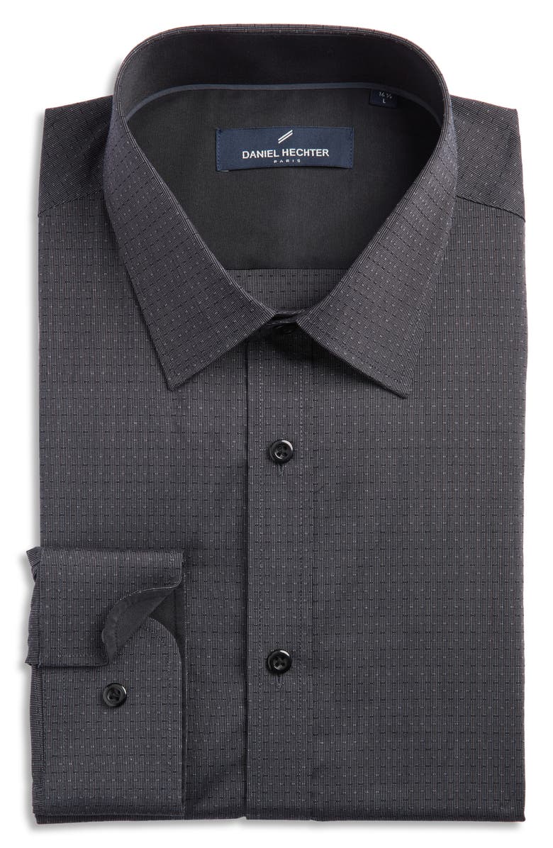 DANIEL HECHTER Tonal Dot Non-Iron Stretch Dress Shirt, Main, color, 