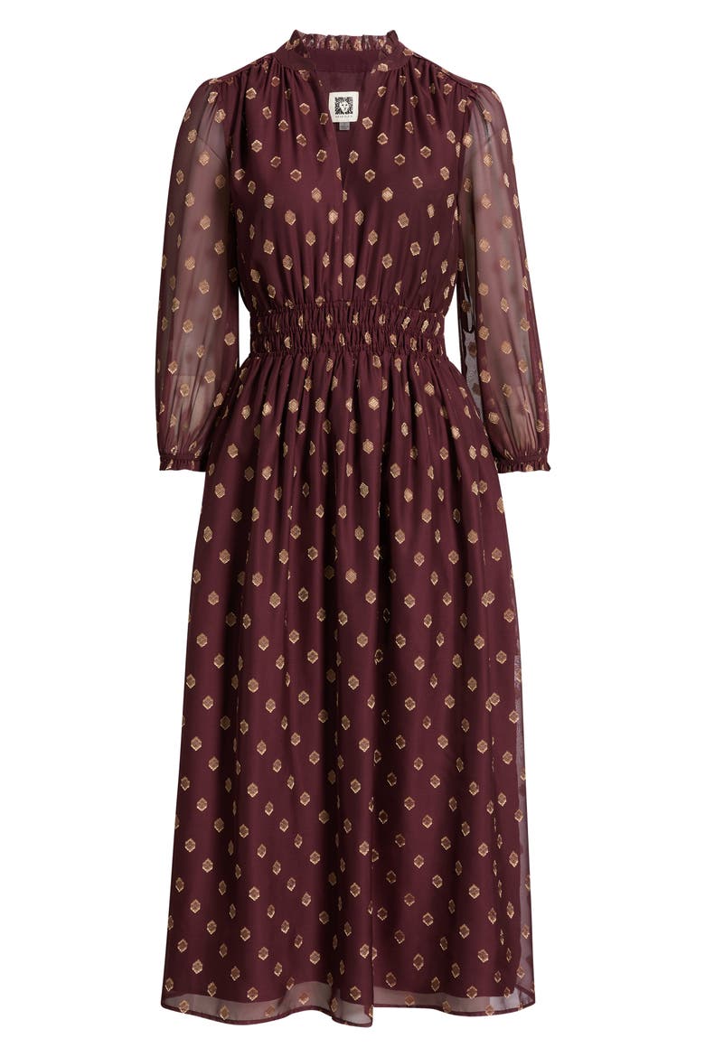 Ruffle Neck Midi Dress, Alternate, color, BOLARO