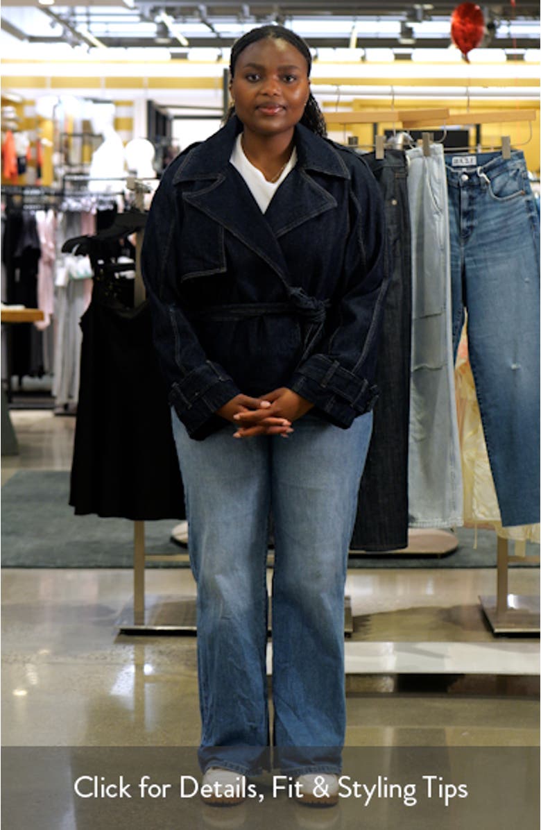 Denim Crop Trench Jacket, sales video thumbnail