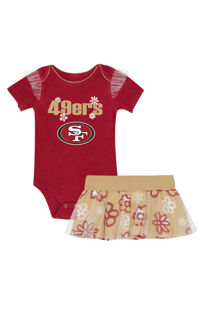 Outerstuff Girls Infant Outerstuff San Francisco 49ers My Team Rocks Bodysuit and Skirt Set, Main, color, Scarlet