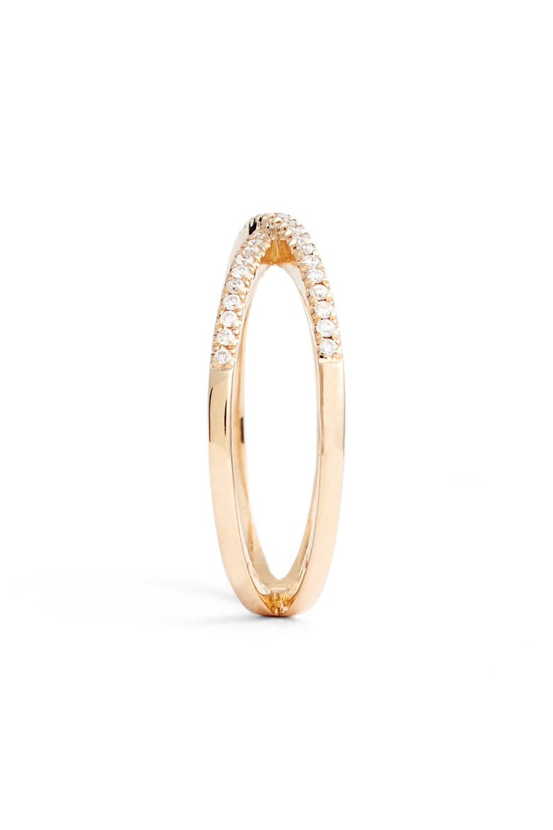 Stackable Crossover Diamond Ring (Nordstrom Exclusive), Alternate, color, ROSE GOLD