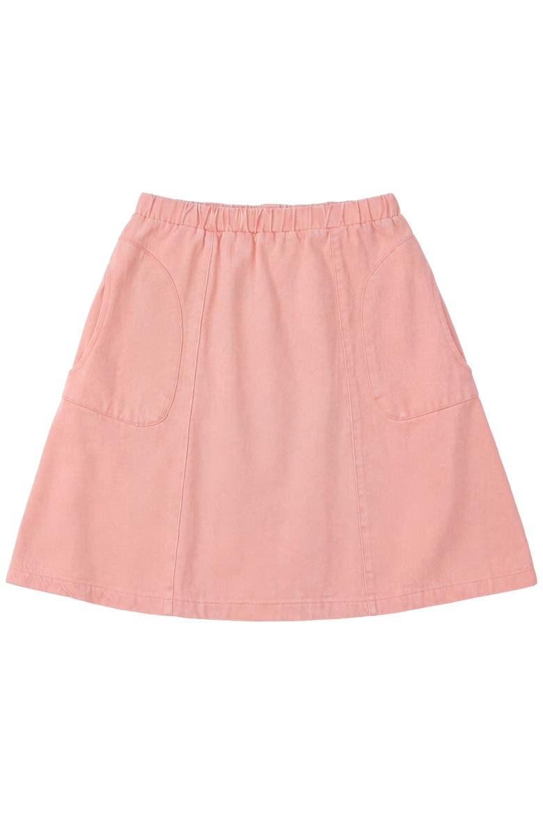 Colored Denim Elastic Waist Patch Pocket Skirt, Main, color, Pink