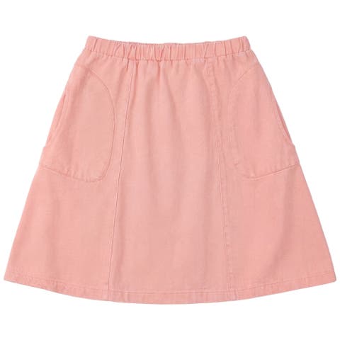 Colored Denim Elastic Waist Patch Pocket Skirt (Toddler, Little Kid & Big Kid)
