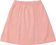 So What Colored Denim Elastic Waist Patch Pocket Skirt