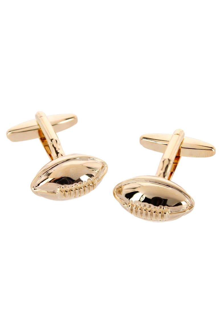 The Varsity Club Football Cufflinks, Main, color, Gold
