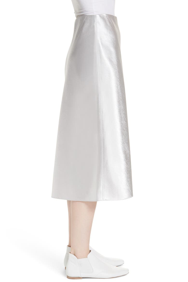 Satin Slip Skirt, Alternate, color, SILVER