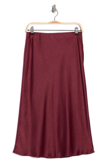 Nordstrom Rack Textured Satin Midi Skirt In Brown