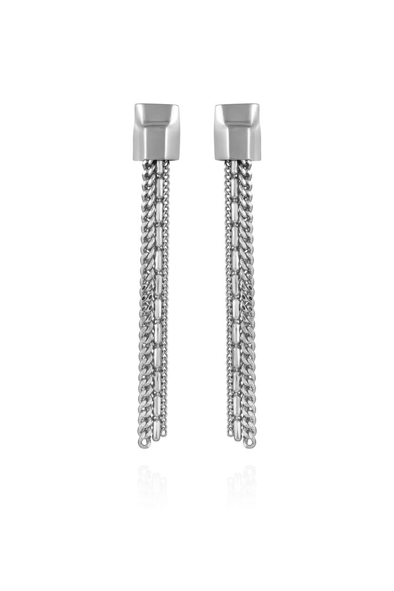 Tassel Drop Earrings, Main, color, Silver Tone