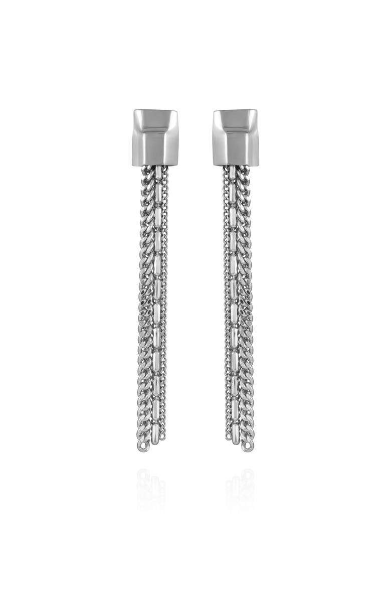 Vince Camuto Tassel Drop Earrings, Main, color, Silver Tone